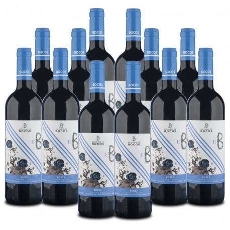 Pack Escudero de Bocos "ROBLE". Rotwein 'Tempranillo'. 12 Flaschen 75 cl.